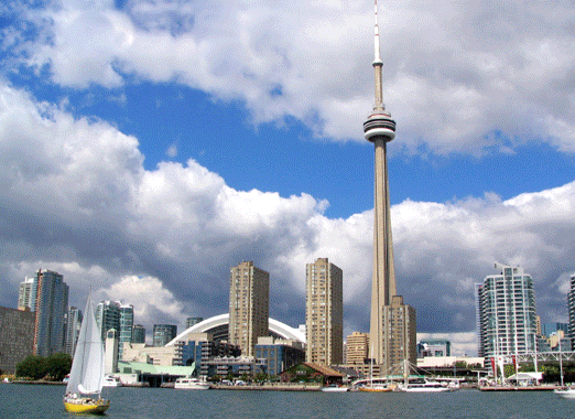 Showing differen images from downtown toronto